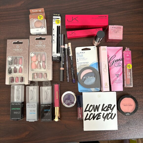 Beauty Bundle Nails Lashes Almay JK Lip Gloss Eye Shadow Makeup Bundle - Picture 1 of 6
